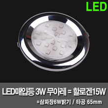 LED매입등 3W 무아레 매입등 (타공70mm)