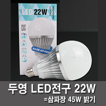(품절) LED전구 LED램프 LED벌브 22W 두영 주광색 하얀빛